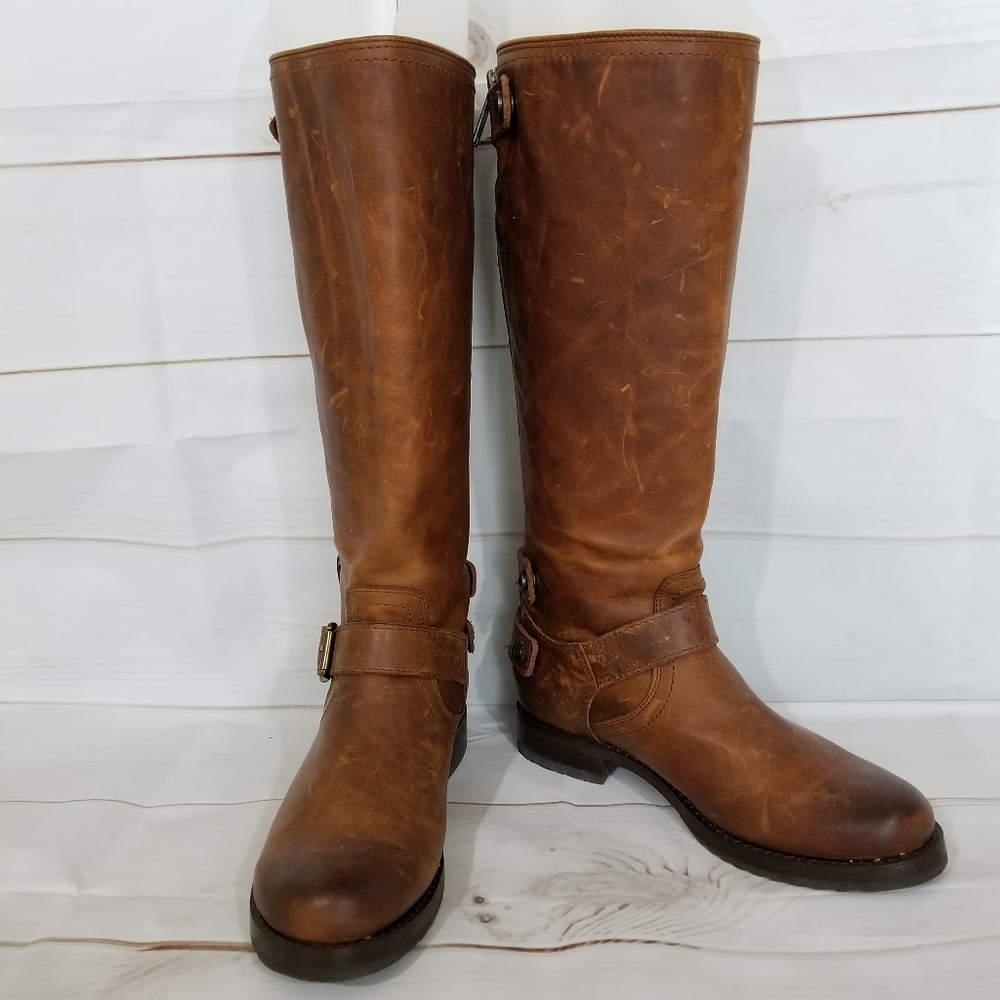 Frye Veronica Back Zip Distressed Boots